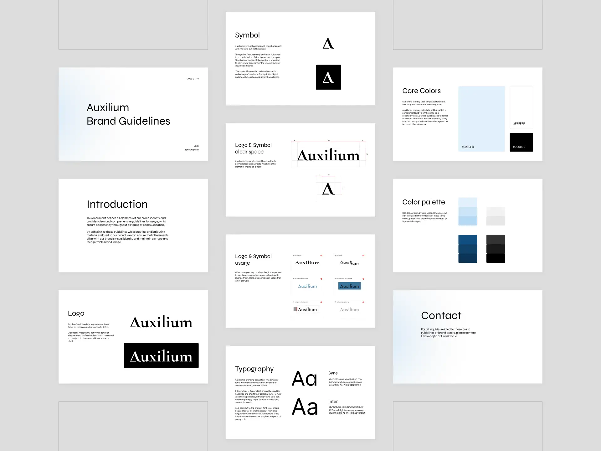 Auxilium Research brand design 1